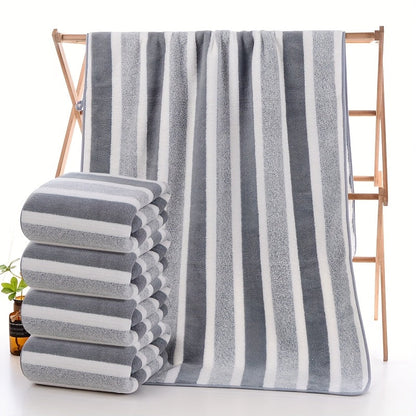 Striped Bath Towel Set Absorbent Quick-Dry Super Soft Skin-Friendly 27.6x55.1 Inch for Home Bathroom Beach – Available in 1 or 4 Pack Multiple Colors