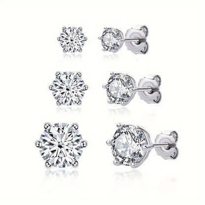 S925 Sterling Silver Moissanite Stud Earrings for Women – Vintage Elegant Style, 0.5CT 1CT 2CT 3CT, Gold & Silver, Daily Wear & Party Jewelry Gift