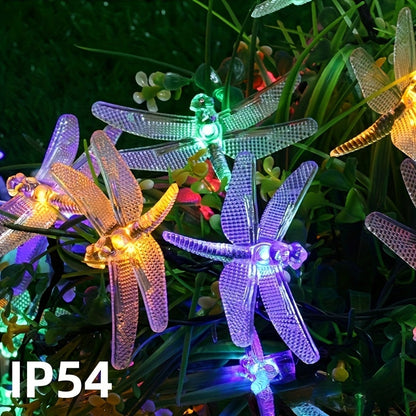 Solar Dragonfly String Lights Outdoor Waterproof – 236 Inch 30 LED 8 Modes Solar Powered Fairy Lights for Garden, Patio, Balcony, Yard & Christmas Decoration, Warm White & Color Options