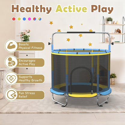 Kids & Adults Trampoline with Safety Enclosure Net Multi-Functional Leisure Sports Trampoline Indoor Outdoor Backyard Jumping Mat 6 Color Options Fun Exercise Equipment for Family