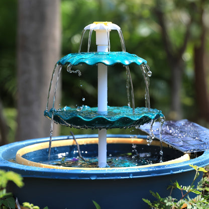 3-Layer Solar Bird Bath Fountain 3.5W – Outdoor Garden Courtyard Decor Solar Powered Fountain Pump, No Wiring Needed, Dark Green Light Blue or Fountain-Only, Single & Three Tier Options