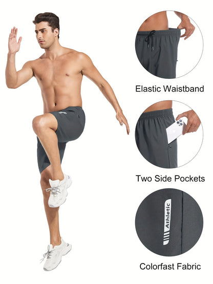 5-Pack Men's Sports Gym Workout Shorts Quick Drying Lightweight Basketball Running Shorts Stretch Waistband Side Zip Pocket Woven Fabric Athletic Shorts for Men