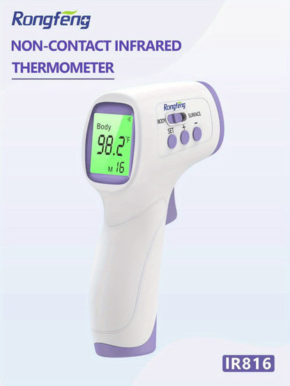 No-Touch Forehead Thermometer for Adults & Kids – Digital Infrared Thermometer with Fever Alarm, 3-Color Backlit Display, 28 Memory Recall, Fast & Accurate Results for All Ages
