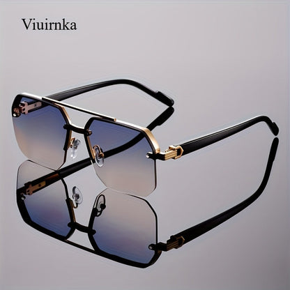 Semi-Rimless Vintage Fashion Glasses Unisex – Lightweight PC Polycarbonate Frame with Metal Hinge, Decorative Eyewear for Party, School, Daily Wear, Halloween, Christmas & Holiday Occasions