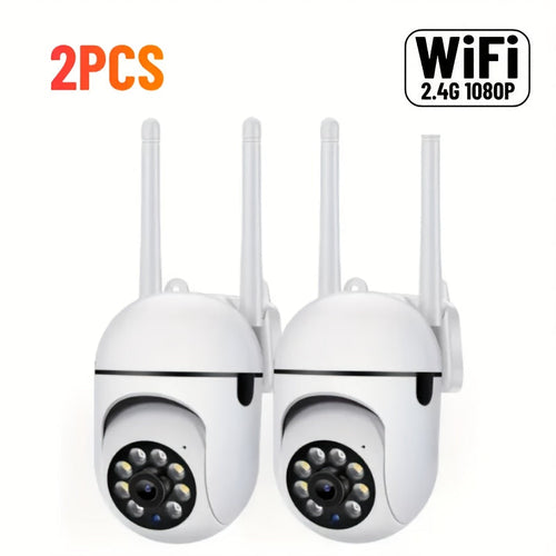 2-Pack WiFi Security Camera 2K QHD PTZ 355° Pan – Dual-Band 2.4G/5G AI Motion Detection, Color Night Vision, Two-Way Audio, Cloud & SD Storage, Baby Monitor, Indoor Home Surveillance Camera