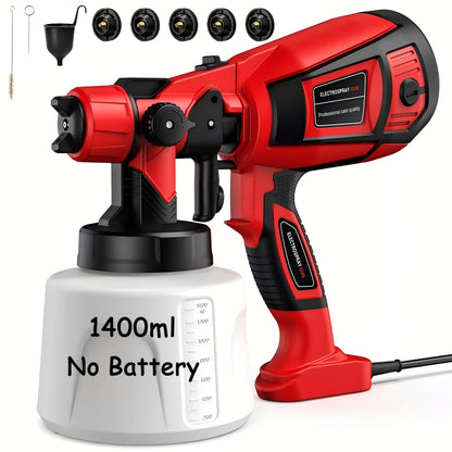 HVLP Electric Paint Sprayer Gun – Airless Spray Gun with 3 Patterns, 27oz Container, Easy Clean for House, Furniture, Cabinets, Fence, Walls, Cars & DIY Projects
