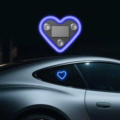Car Interior LED Mood Lights – Heart & Flower Shaped Neon Ambient Light, USB Powered, Cute Car Window Decoration for Women Girls, Valentine's Day Car Accessories | Velora