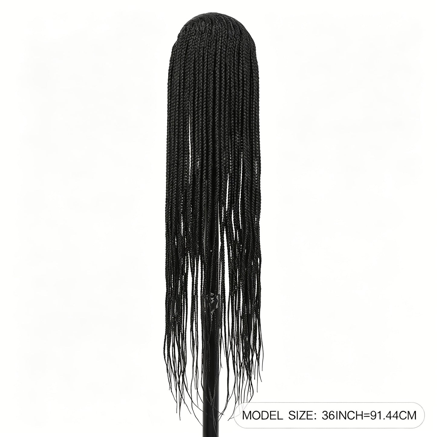 Box Braid HD Lace Front Wig for Black Women 36 Inch – Synthetic Full Lace Frontal, Natural Hairline, Everyday & Party Wear, Black