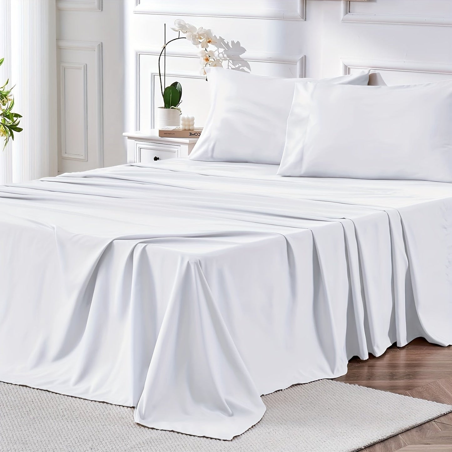 4-Piece Microfiber Bed Sheet Set Deep Pocket – Ultra Soft Breathable Hotel-Grade Sheets, Fade & Shrink Resistant, All Season, Twin Full Queen King, Multiple Colors