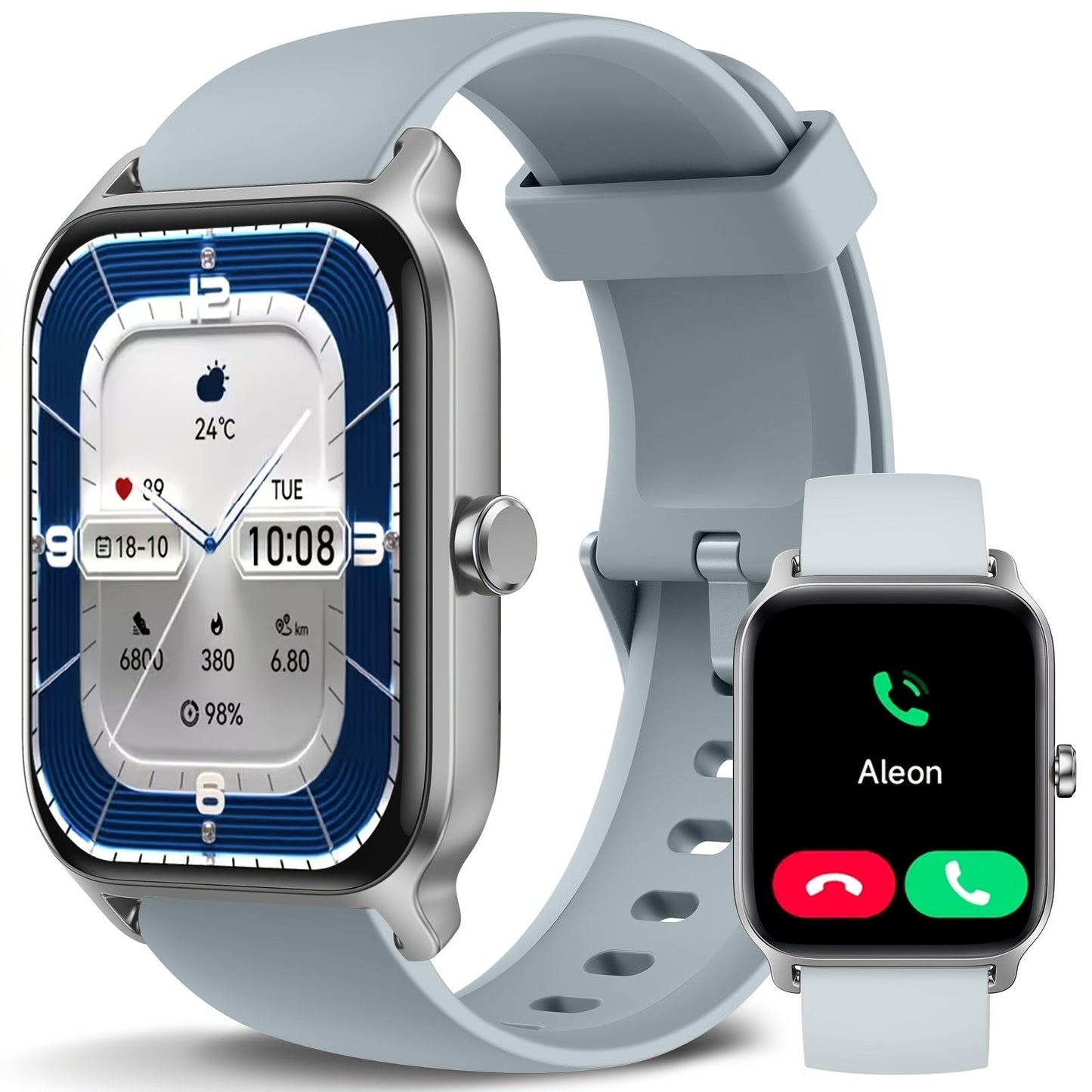 FAWEIO Smart Watch with Alexa & Wireless Calling – 1.8" HD Touchscreen, Fitness Tracker, 100+ Sports Modes, Compatible with iPhone & Android, for Women & Men