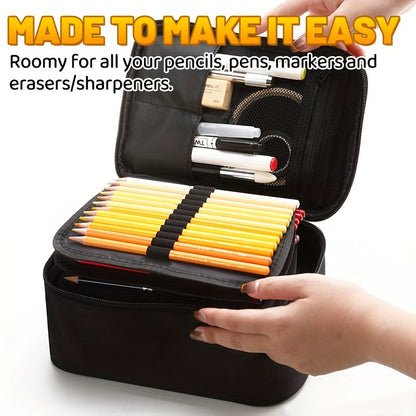Colored Pencil Case 168-Slot Large Art Organizer with 7 Detachable Layers – Polyester, Multiple Zipper Pockets, Holds Markers & Colored Pencils, Perfect Gift for Artists, Students & Adults