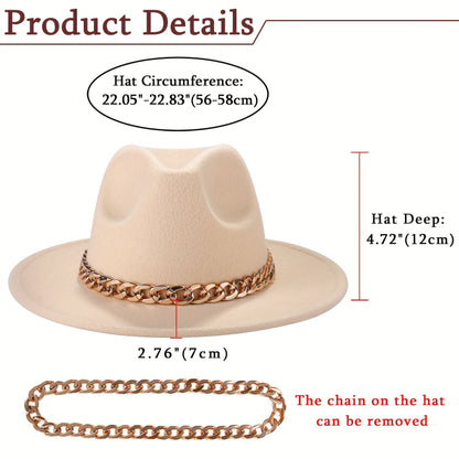 Wide Brim Cowboy Hat for Men & Women – Western Felt Fedora Cowgirl Cap, Classic Jazz Panama Trilby Style, Sun Hat for Outdoor Festivals, Travel & Everyday Casual Wear
