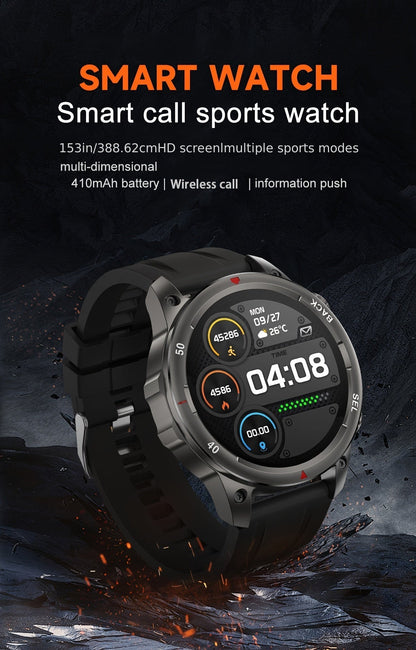 GPS Smartwatch for Men – 360×360 HD Screen, AI Voice, Wireless Calling, NFC, Compass, LED Lighting, Motion Trajectory, Outdoor Sport Fitness Tracker, Father's Day Gift