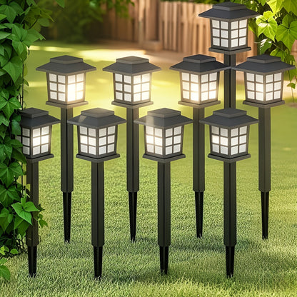 Solar Outdoor Garden Lights 6/12/24 Pack IP44 Waterproof | Warm White Colorful LED Landscape Pathway Lights for Yard Courtyard Patio Holiday Decoration – Auto On/Off
