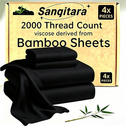 Cooling Bed Sheet Sets Bamboo Blend King Queen Full Twin – Ultra-Soft Deep Pocket Fitted Sheet for Hot Sleepers, Breathable Moisture-Wicking Lightweight Bedding White Black Apricot Gray Navy Purple
