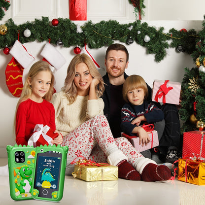 Kids Smart Phone Toy with HD Touchscreen Dual Camera Dinosaur Design 8GB SD Card Included Play Cell Phone for Boys and Girls Ages 3 and Up Travel Toy Birthday Easter Halloween Christmas Gift Green Purple