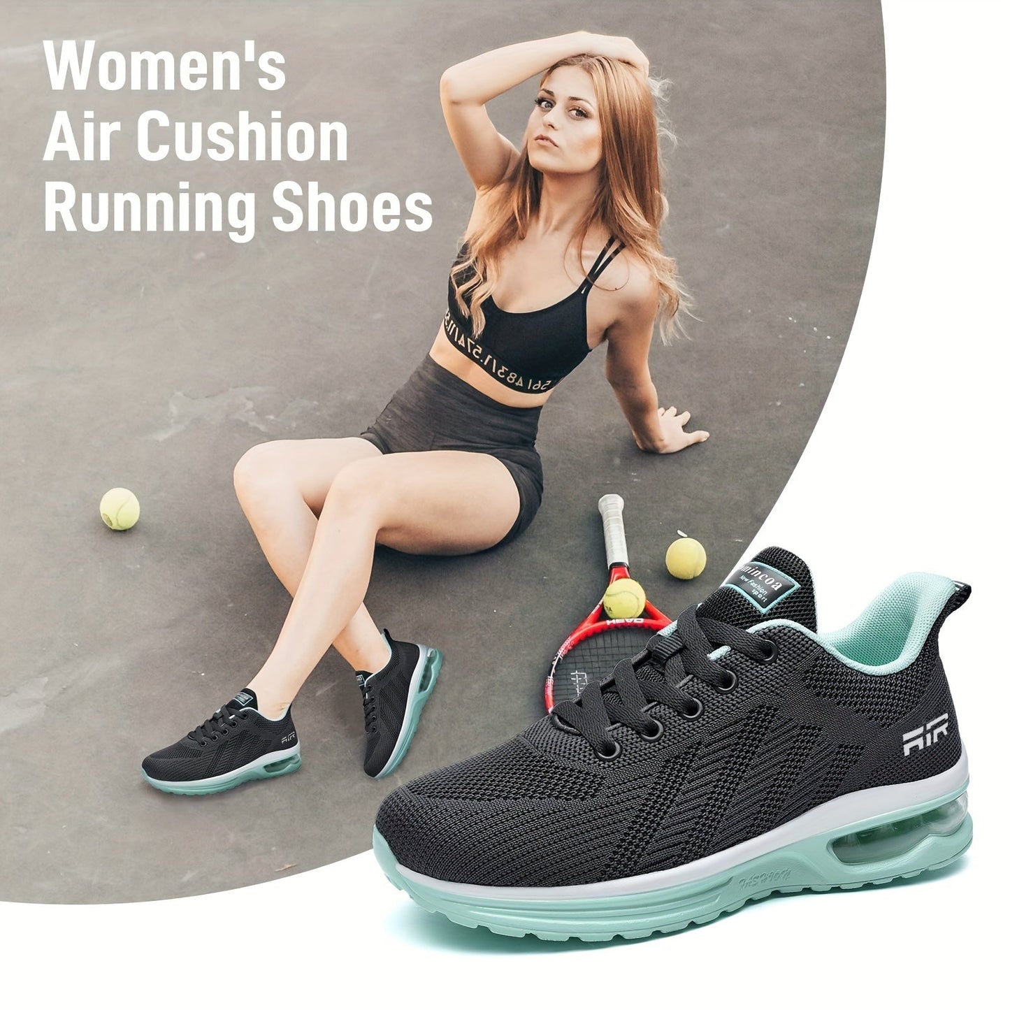 Women's Lightweight Running Sneakers with Air Cushion Sole – Breathable Walking Shoes for Women, Non-Slip Tennis Shoes, Fitness & Gym Sports Shoes, Comfortable Everyday Athletic Sneakers for Ladies