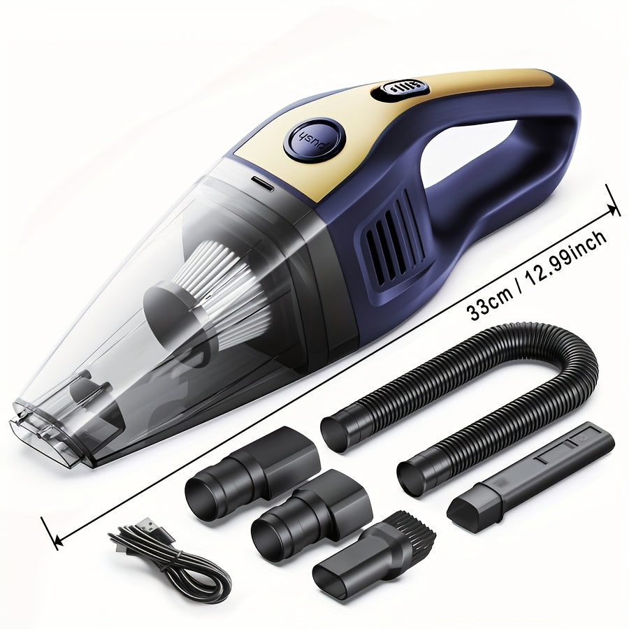 Cordless Rechargeable Handheld Vacuum Cleaner – 6KPa Strong Suction, Quiet 40dB, Portable Mini Vacuum for Pet Hair, Car, Keyboard, Office & Home Cleaning with Crevice Tool