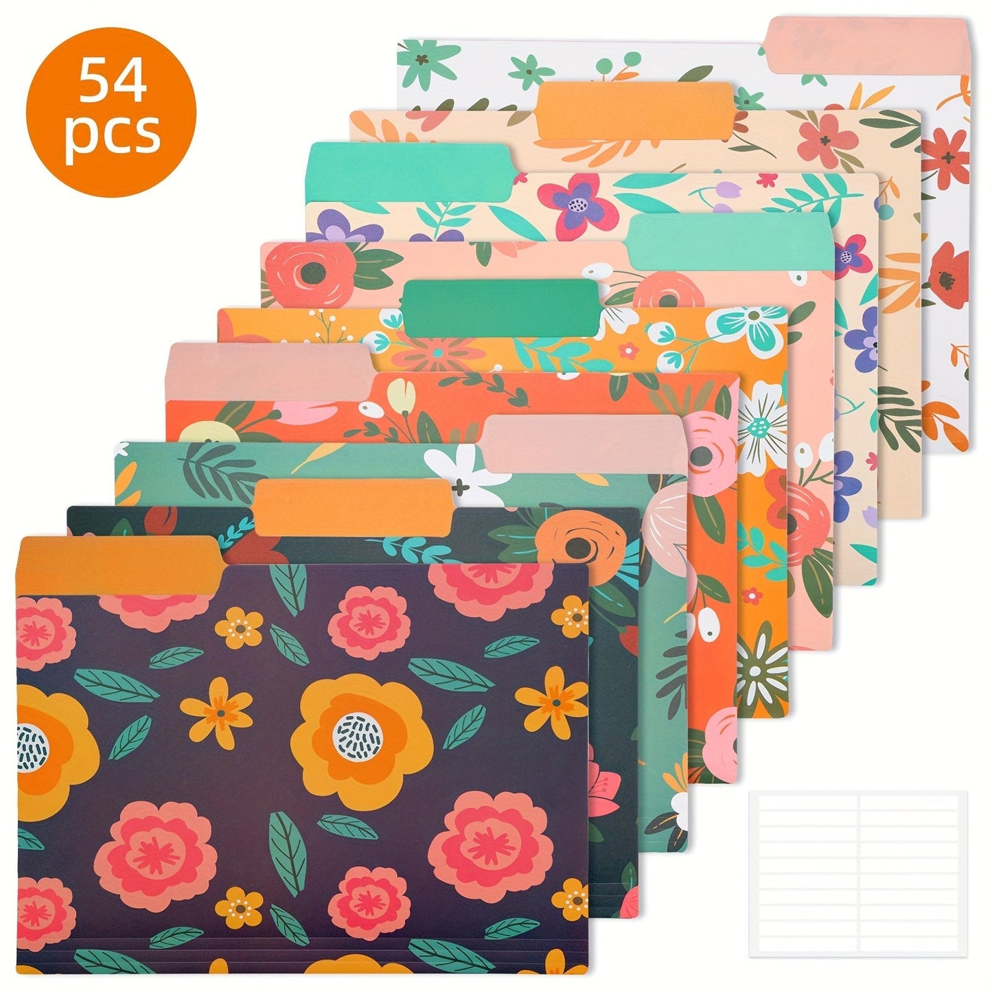 Plastic Manila Folders 27/54 Pack – 9 Colors Heavy Duty Poly Filing Folders, Letter Size 1/3 Cut Tab, Back to School Classroom Organization for Office, Teachers & Students