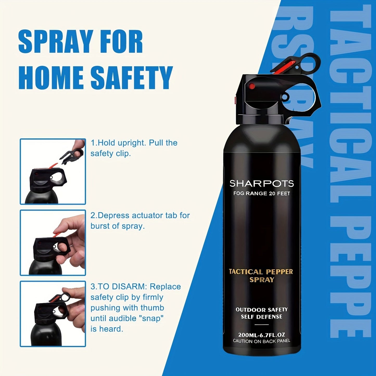 Maximum Strength Pepper Spray 6.7oz for Hiking & Outdoor Self Defense – Fast-Deploy OC Formula, Compact & Easy Access Personal Protection for Camping, Trails & Everyday Carry, 1, 2 or 4 Pack