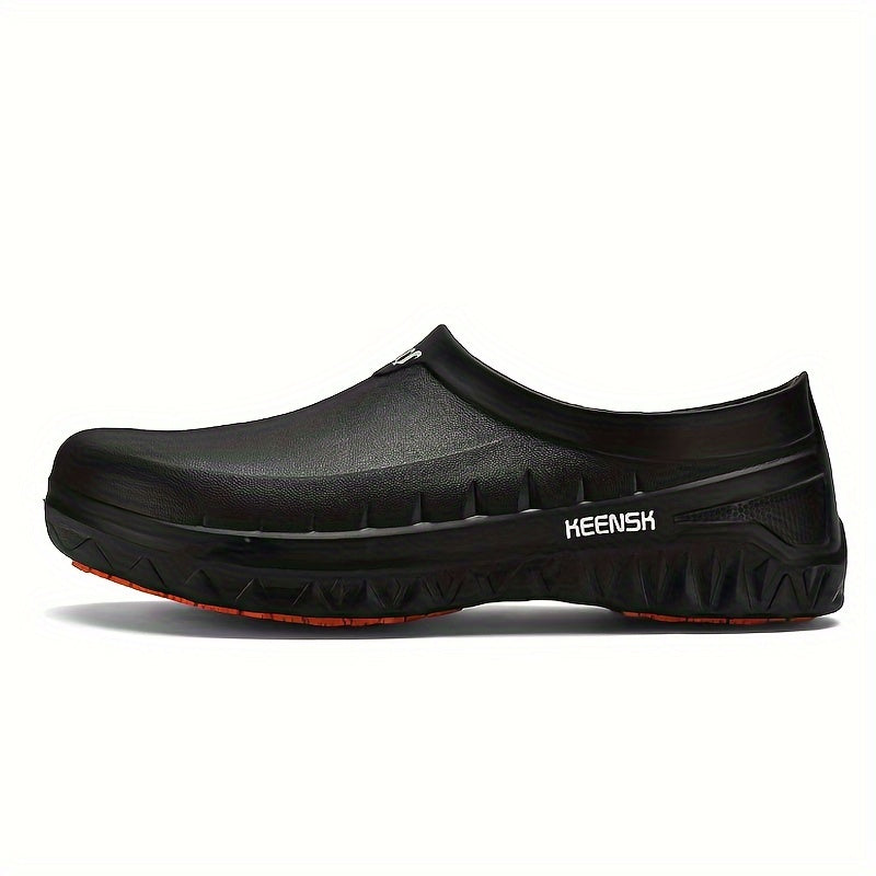 Men's Non-Slip Chef Shoes - Slip-Resistant Kitchen Work Shoes with Reinforced EVA Sole, Textured Grip and Heel Support for All-Day Comfort, Low-Top Sneakers for Professional Chefs and Commercial Kitchens, Black