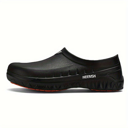 Men's Non-Slip Chef Shoes - Slip-Resistant Kitchen Work Shoes with Reinforced EVA Sole, Textured Grip and Heel Support for All-Day Comfort, Low-Top Sneakers for Professional Chefs and Commercial Kitchens, Black