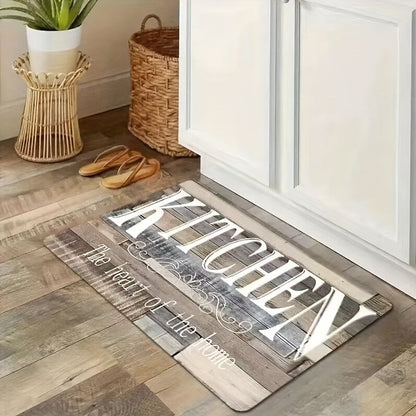 Non-Slip Absorbent Kitchen Mat | Premium Print Anti-Fatigue Floor Rug | Washable Door Mat for Kitchen Bathroom Laundry Bedroom Hallway | Wood Grain & Solid | Multiple Sizes 20x31.5" to 23.6x71"