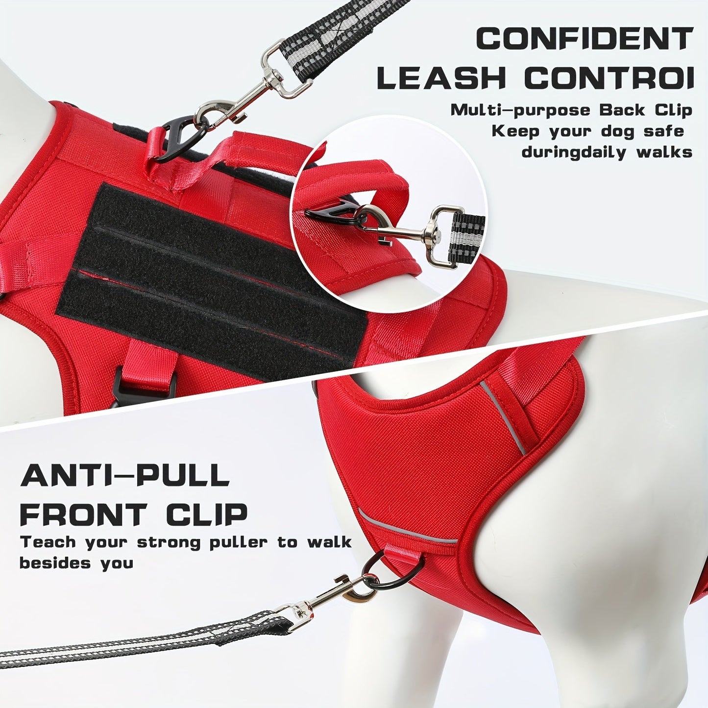 No Pull Dog Harness Escape Proof – Soft Padded Full Body Pet Vest with Lift Handle, Reflective Strips & Leash Clip, Adjustable for Large Dogs Walking Hiking Training