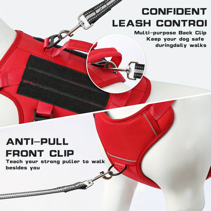No Pull Dog Harness Escape Proof – Soft Padded Full Body Pet Vest with Lift Handle, Reflective Strips & Leash Clip, Adjustable for Large Dogs Walking Hiking Training