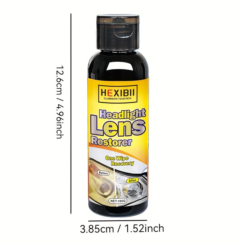 Car Headlight Restoration Fluid 100ml – Crystal Plating Coating Agent for Oxidation, Yellowing, Scratches & Blurring – Headlight Refurbishment & Enhancement Solution – Velora