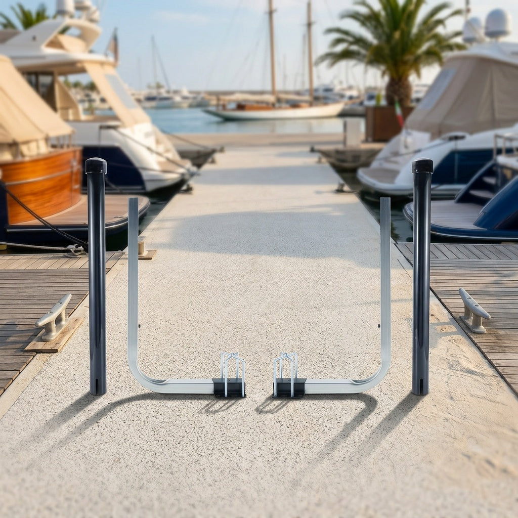 Adjustable Boat Trailer Guide Poles 31"-60" L-Shaped Galvanized Stainless Steel with Black PVC Pipes - Trailer Guide Ons for Ski Boat, Fishing Boat & Sailboat Trailer