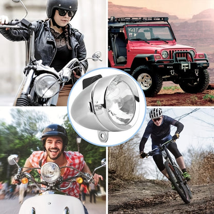 Bicycle Dynamo Headlight & Tail Light Kit 12V 6W Friction Generator – No Battery Needed, Fits Mountain Bike, Road Bike, BMX, Folding Bike, Kids Bike & More, Silver