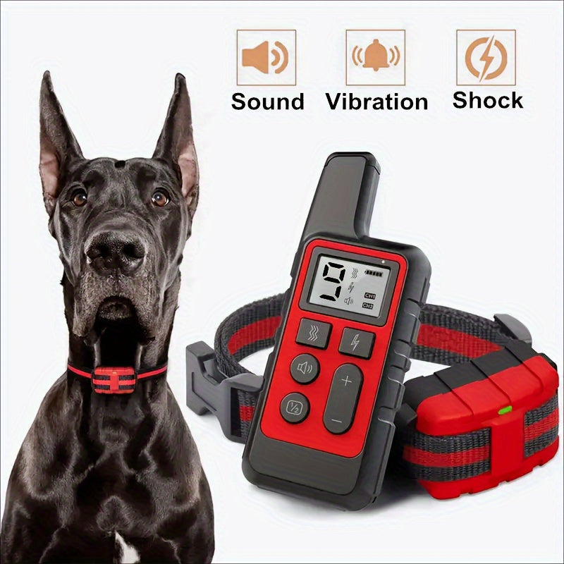 9-Level Remote Dog Training Collar – Rechargeable E-Collar with Shock, Vibration & Tone Modes, 500M Range, Adjustable for Small Medium Large Dogs, Safe Electronic Bark Control