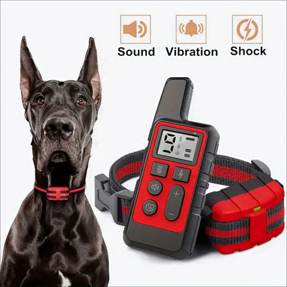 9-Level Remote Dog Training Collar – Rechargeable E-Collar with Shock, Vibration & Tone Modes, 500M Range, Adjustable for Small Medium Large Dogs, Safe Electronic Bark Control