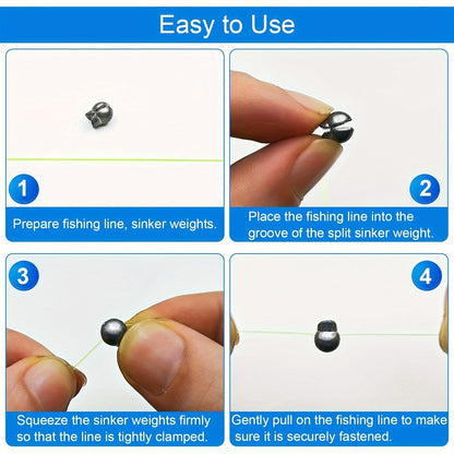 120pcs Split Shot Fishing Sinkers Round Removable Fishing Weights in 5 Sizes, Premium Assorted Sinker Set for Freshwater Saltwater Bass Trout Catfish Fishing - Tackle Box Essential