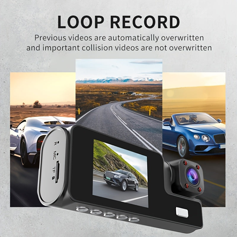 3 Channel Dash Cam 4K Front + 4K Interior + 1080P Rear with Free 32GB Card, Night Vision, G-Sensor, Wide Angle, Real-Time Recording & Parking Monitor – Velora