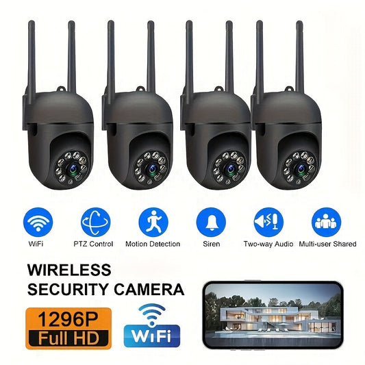 Indoor Security Camera 4 Pack 3MP Wireless – Cloud Storage, 2.4G/5G Dual-Band WiFi, AI Motion Detection, Two-Way Audio & Color Night Vision for Home Surveillance System