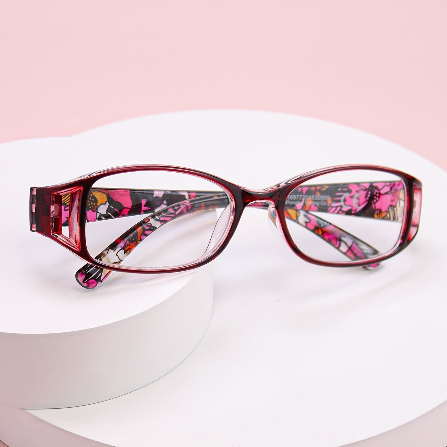 9 Pack Vintage Floral Square Frame Reading Glasses for Women, Lightweight Stylish Readers with Flower-Embellished Frames for Office & Everyday Use, Perfect Gift Set