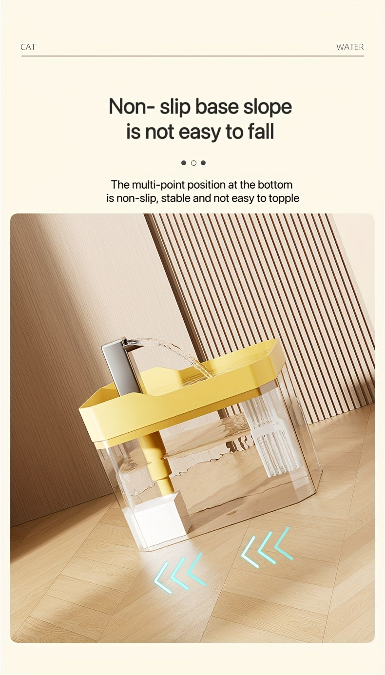 USB Rechargeable Pet Water Fountain 50.72 Oz – Ultra-Silent Automatic Circulating Water Dispenser for Cats & Dogs, No Batteries Required