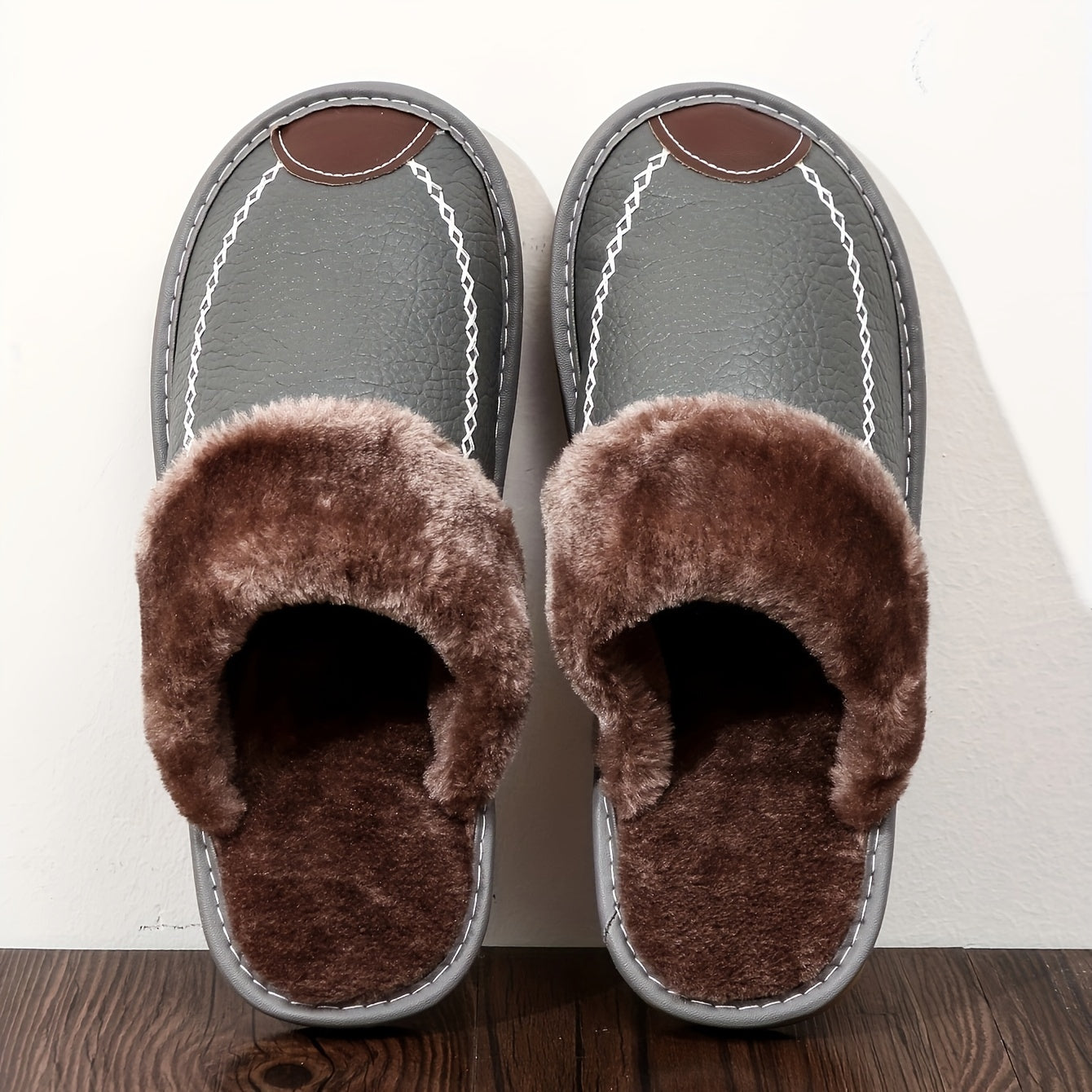 Men's Slip-On Indoor Slippers with Soft PU Sole – Warm Non-Slip House Shoes for Winter, Lightweight Comfort Home Slippers in Multiple Colors, Sizes US 3.5–13