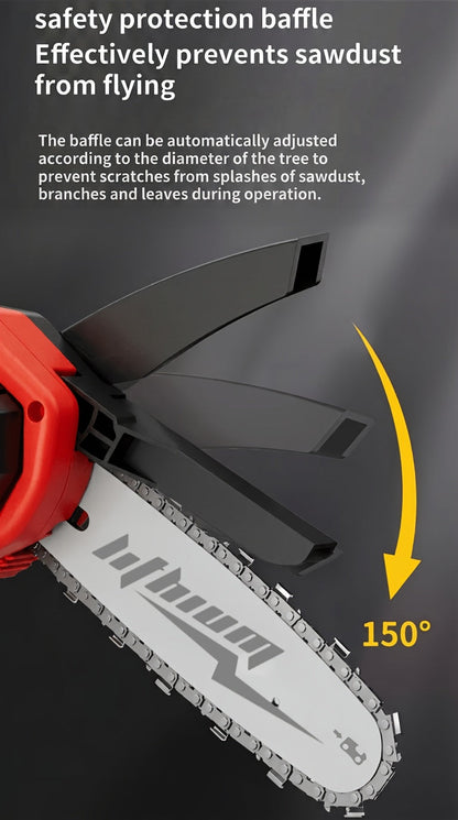 Mini Chainsaw Cordless 6 Inch Battery Powered Electric Chainsaw with Safety Guard Adjustable Chain Ergonomic Grip for Tree Trimming Branch Cutting Yard Work - Gift for DIY Home Garden Outdoor