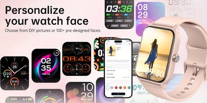 FAWEIO Smart Watch with Alexa & Wireless Calling – 1.8" HD Touchscreen, Fitness Tracker, 100+ Sports Modes, Compatible with iPhone & Android, for Women & Men