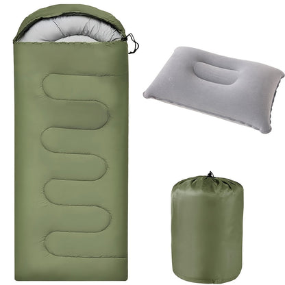 3-Season Camping Sleeping Bag with Pillow & Compression Sack – Lightweight Sleep System for Adults, Hiking Backpacking Outdoor Adventures Travel & Emergency Use, 4 Colors