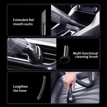 Handheld Car Vacuum Cleaner 4200PA 1800mAh Rechargeable Low Noise 4 Accessories for Car Home Pet Hair Pink Gift for Women