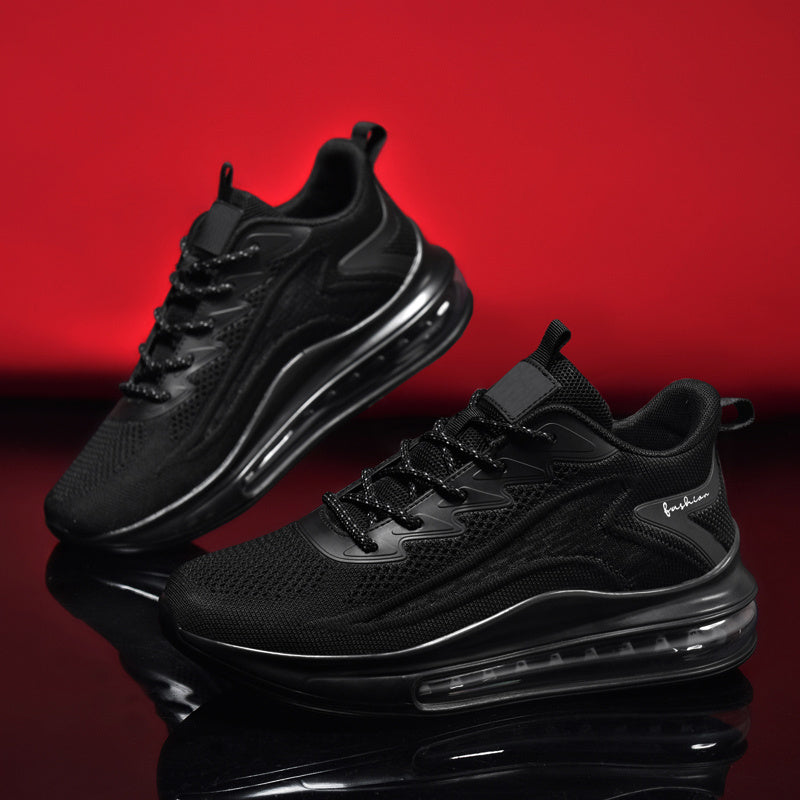 Men's Air Cushion Running Sneakers Lightweight Lace-Up Anti-Slip Shock-Absorbing Breathable Athletic Shoes for Walking Fitness Tennis Travel Sizes US 6.5-13.5 Black Blue White Yellow Red