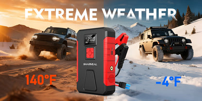 Portable Jump Starter 15000A-19000A Peak | 17-in-1 with 350PSI Air Compressor, 12V Car Battery Charger, LED Light, Digital Display – Emergency Kit for Cars, Trucks & SUVs