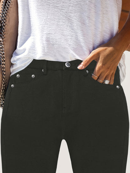 Women's High Waisted Skinny Jeans – Stretchy Denim with Button Accents & Multiple Pockets, Flattering Slim Fit for All Seasons, 11 Colors, Sizes S-XXL