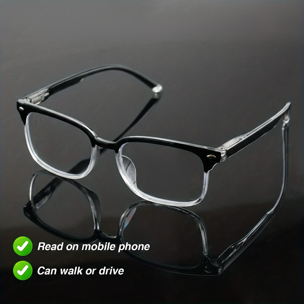 Reading Glasses Rectangle Frame with Spring Hinges – Lightweight PC Lens, +1.0 to +3.5 Magnification, Unisex Eyewear for Men & Women – Ideal for Computer, Reading & Everyday Wear