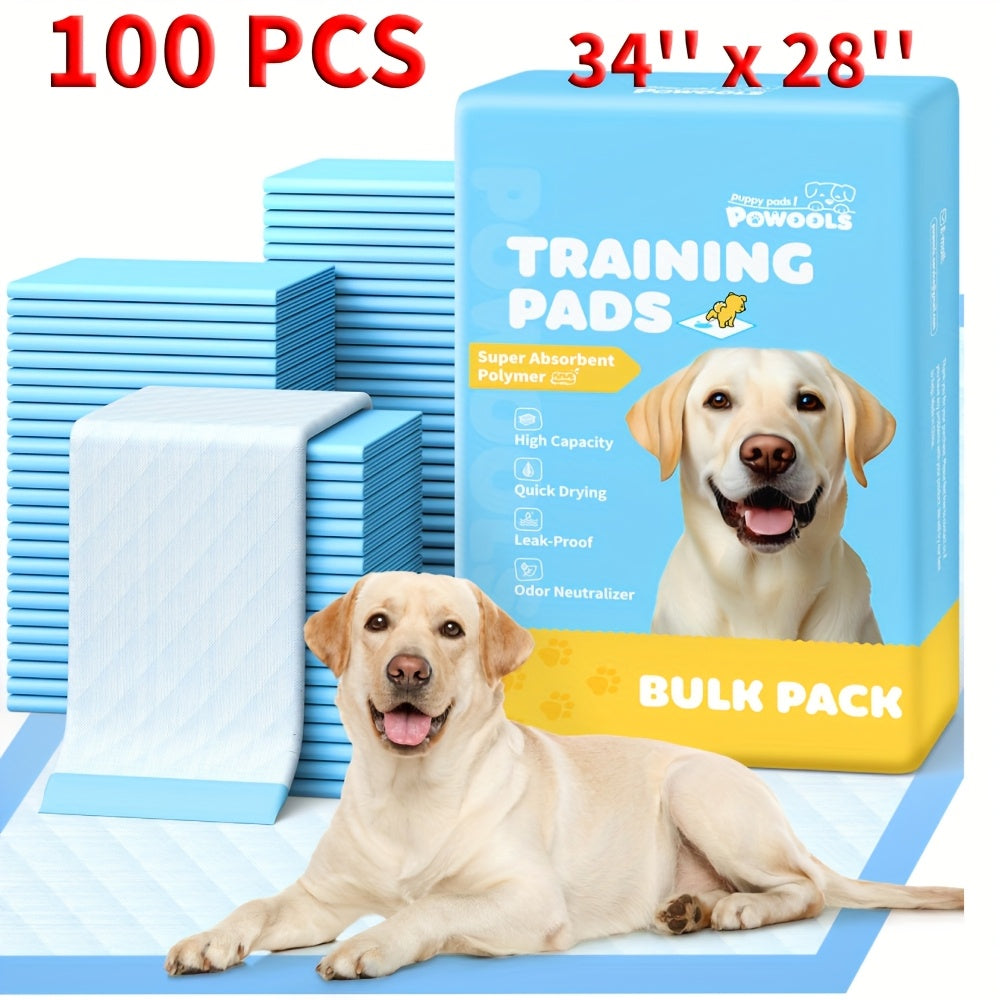 Dog Pee Pads 100 Count – 6-Layer Super Absorbent Puppy Training Pads, Leak-Proof & Odor Control, Disposable Dog Potty Pads for Puppies, Dogs & Cats, 34"x28" or 22"x22"