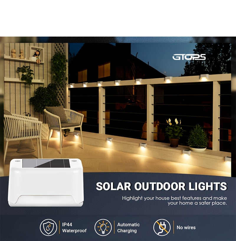Solar Deck Lights Outdoor Waterproof LED Step Stair Fence Lights 8 16 32 Pack Auto Dusk to Dawn 800mAh Warm White Solar Powered Pathway Patio Garden Driveway Yard Wall Lighting
